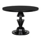 Varick Hand Rubbed Black Wooden Dining Table-Dining Tables-Noir-LOOMLAN