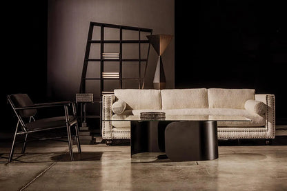 Varicka Glass Top Rectangular Coffee Table - LOOMLAN - Noir - Coffee Tables