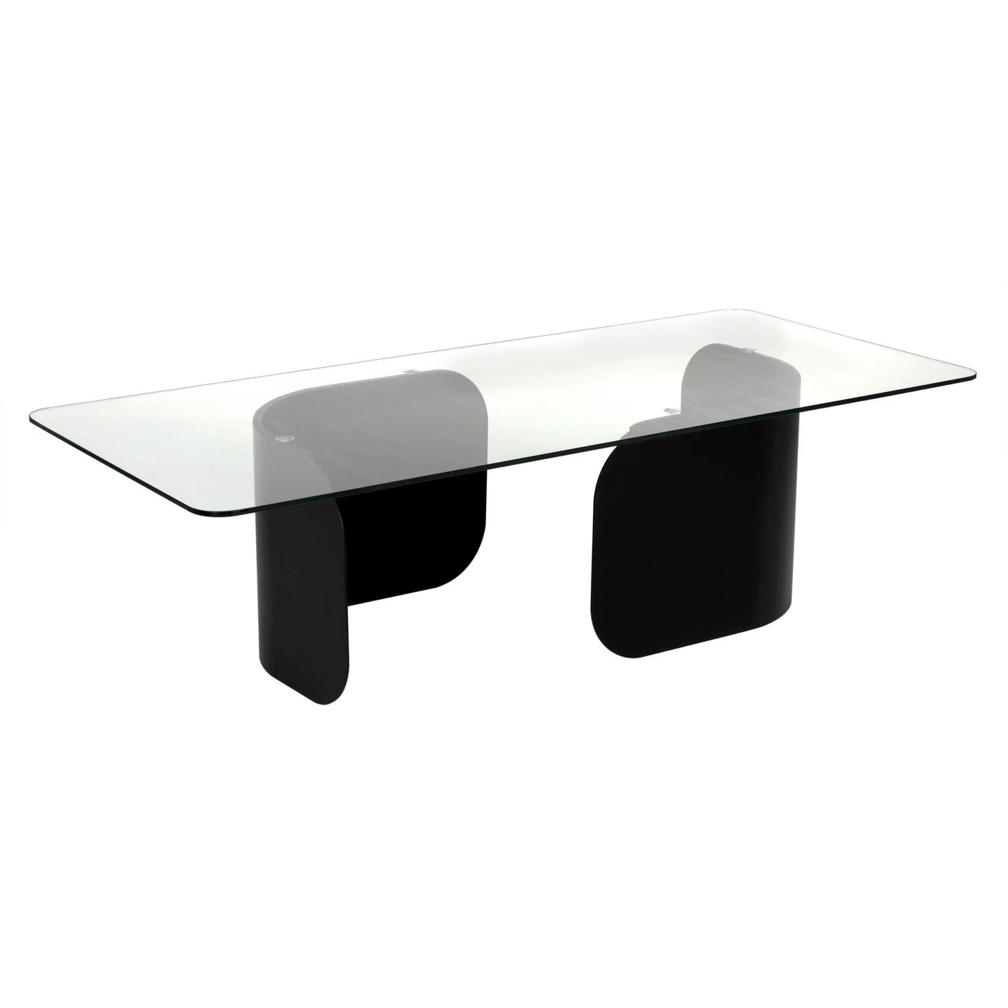 Varicka Glass Top Rectangular Coffee Table - LOOMLAN - Noir - Coffee Tables
