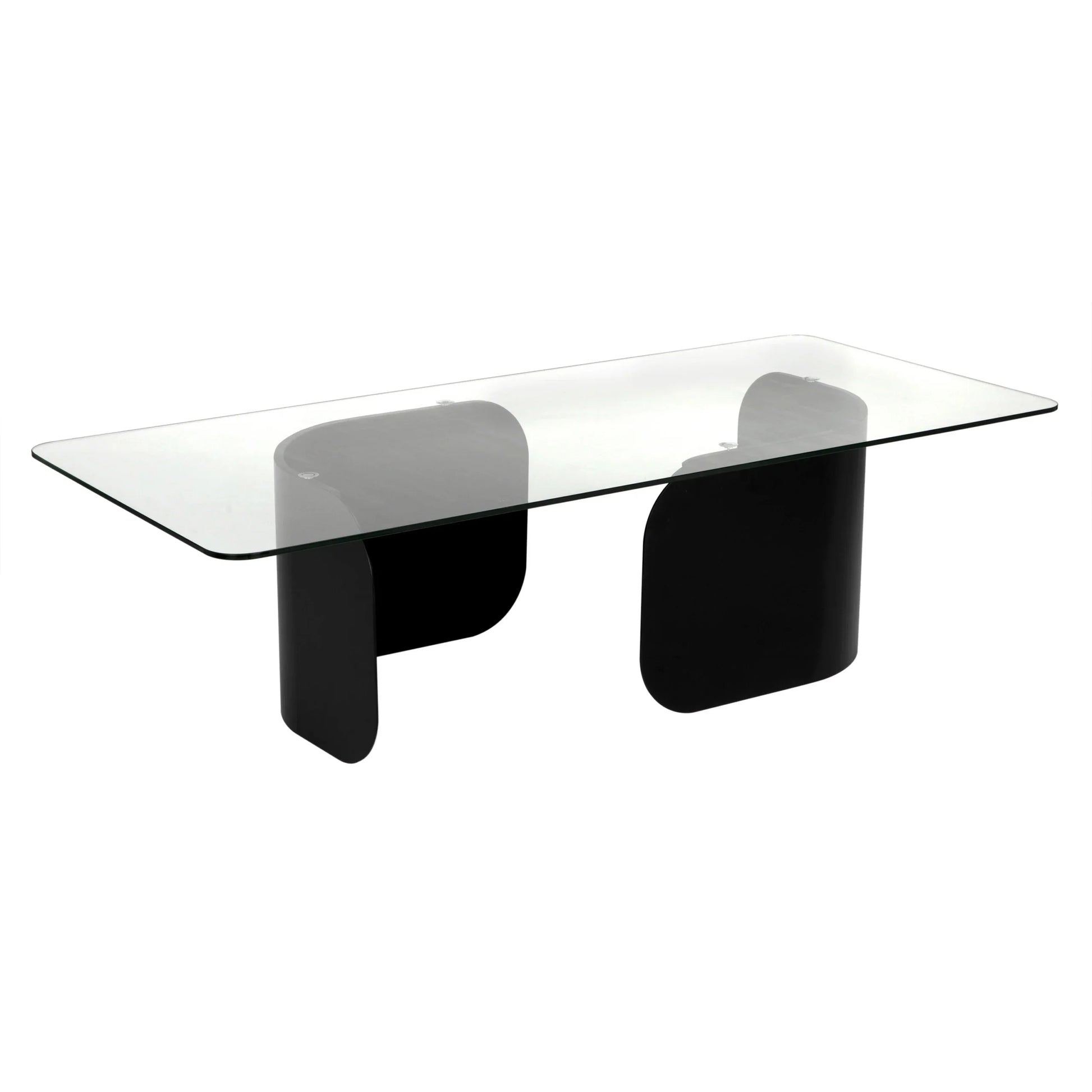 Varicka Glass Top Rectangular Coffee Table - LOOMLAN - Noir - Coffee Tables