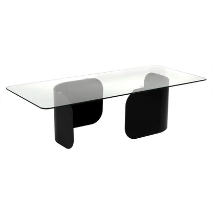 Varicka Glass Top Rectangular Coffee Table - LOOMLAN - Noir - Coffee Tables