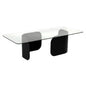 Varicka Glass Top Rectangular Coffee Table - LOOMLAN - Noir - Coffee Tables