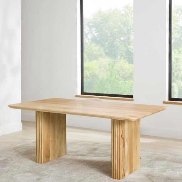 Varnor Wooden Rectangular Dining Table-Dining Tables-LOOMLAN-LOOMLAN