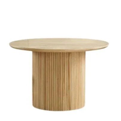 Varnor Wooden Round Dining Table-Dining Tables-LOOMLAN-LOOMLAN