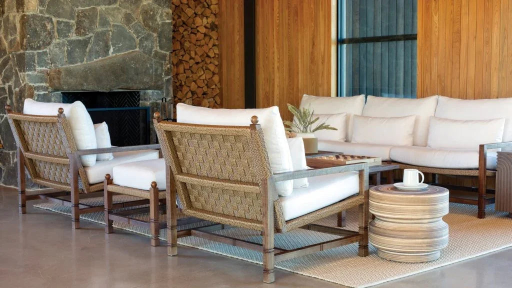 Vaterra Teak And Rattan Patio 3 - Seat Sofa - LOOMLAN - Seasonal Living - Outdoor Sofas & Loveseats