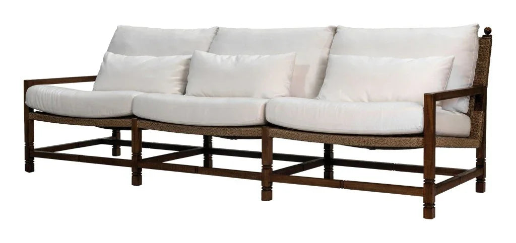 Vaterra Teak And Rattan Patio 3 - Seat Sofa - LOOMLAN - Seasonal Living - Outdoor Sofas & Loveseats