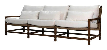 Vaterra Teak And Rattan Patio 3 - Seat Sofa - LOOMLAN - Seasonal Living - Outdoor Sofas & Loveseats