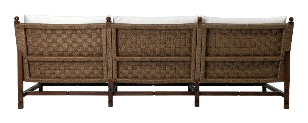 Vaterra Teak And Rattan Patio 3 - Seat Sofa - LOOMLAN - Seasonal Living - Outdoor Sofas & Loveseats