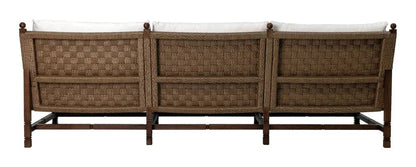 Vaterra Teak And Rattan Patio 3 - Seat Sofa - LOOMLAN - Seasonal Living - Outdoor Sofas & Loveseats