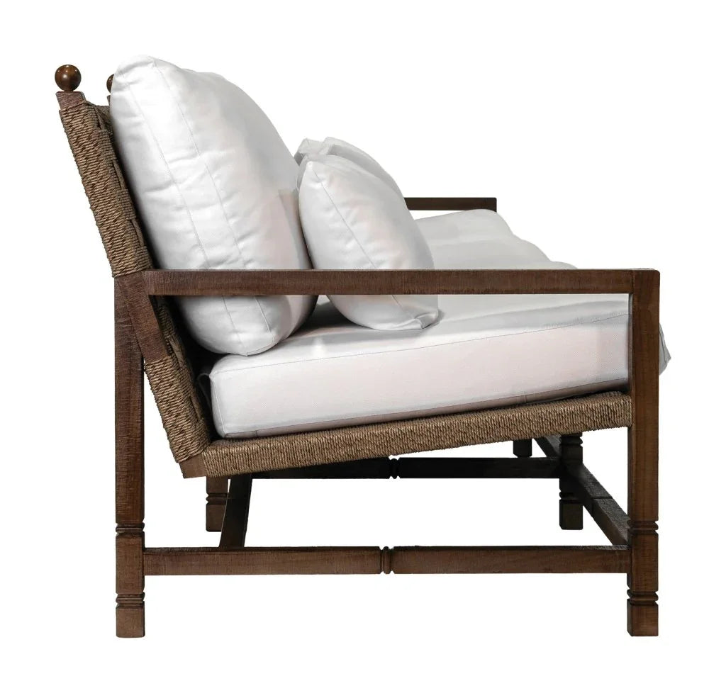 Vaterra Teak And Rattan Patio 3 - Seat Sofa - LOOMLAN - Seasonal Living - Outdoor Sofas & Loveseats