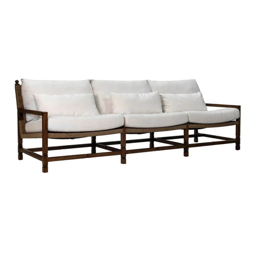 Vaterra Teak And Rattan Patio 3 - Seat Sofa - LOOMLAN - Seasonal Living - Outdoor Sofas & Loveseats