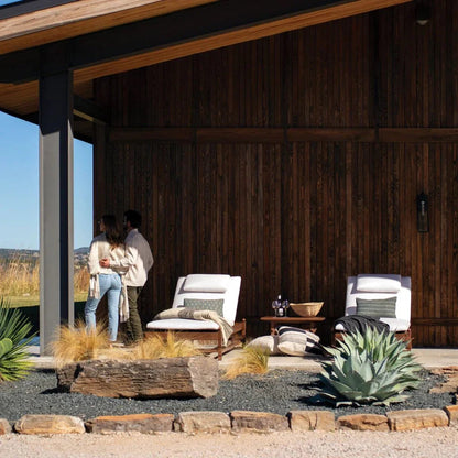 Vaterra Teak And Rattan Patio Pool Chaise (Set Of 2)-Outdoor Chaises-Seasonal Living-LOOMLAN