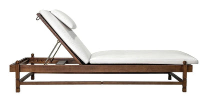 Vaterra Teak And Rattan Patio Pool Chaise (Set Of 2)-Outdoor Chaises-Seasonal Living-LOOMLAN