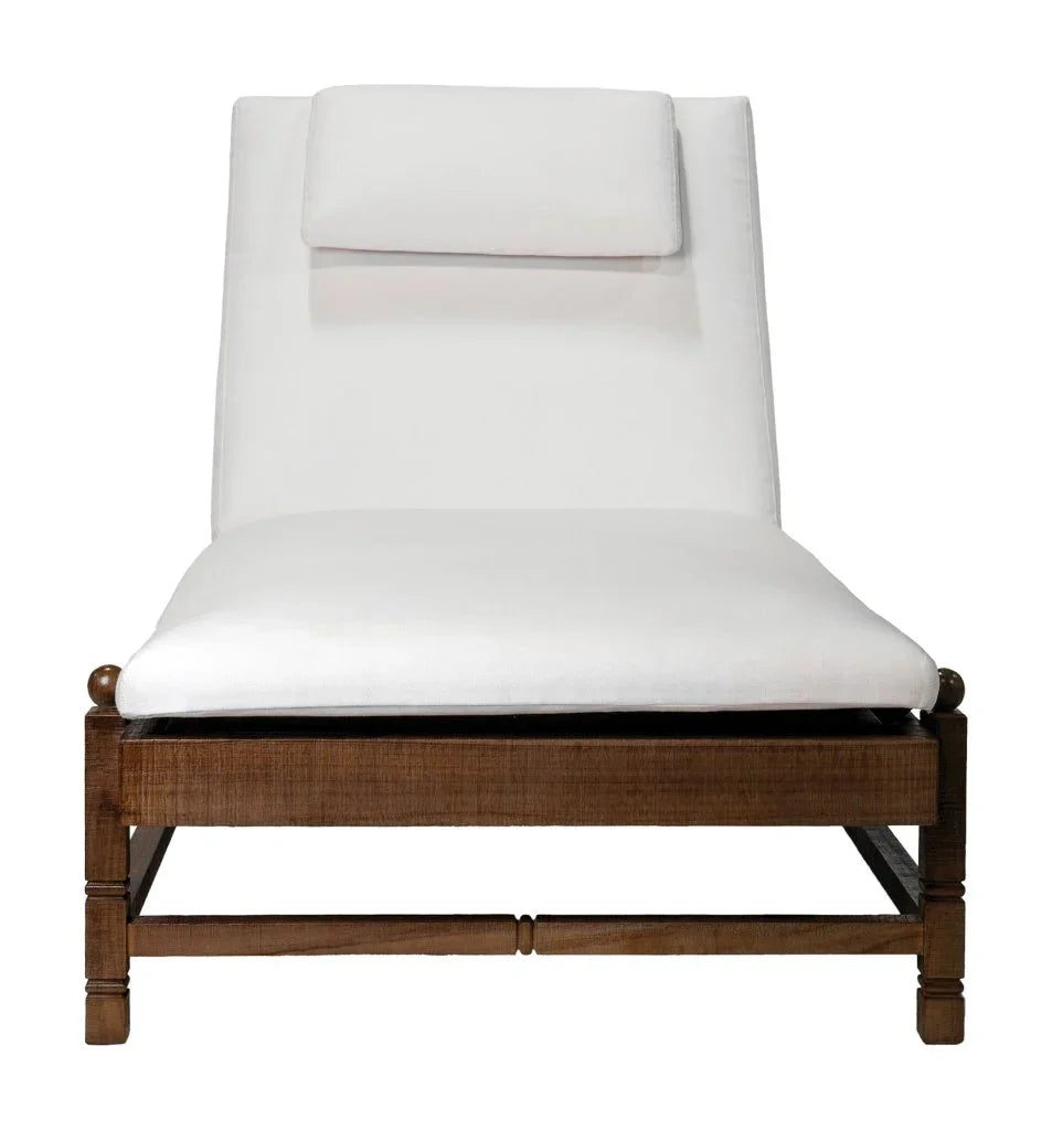 Vaterra Teak And Rattan Patio Pool Chaise (Set Of 2)-Outdoor Chaises-Seasonal Living-LOOMLAN