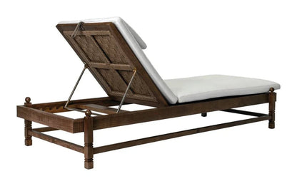 Vaterra Teak And Rattan Patio Pool Chaise (Set Of 2)-Outdoor Chaises-Seasonal Living-LOOMLAN