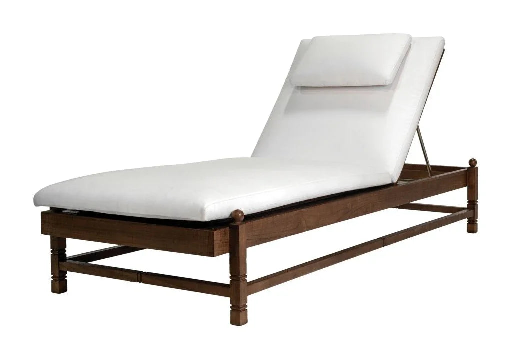 Vaterra Teak And Rattan Patio Pool Chaise (Set Of 2)-Outdoor Chaises-Seasonal Living-LOOMLAN