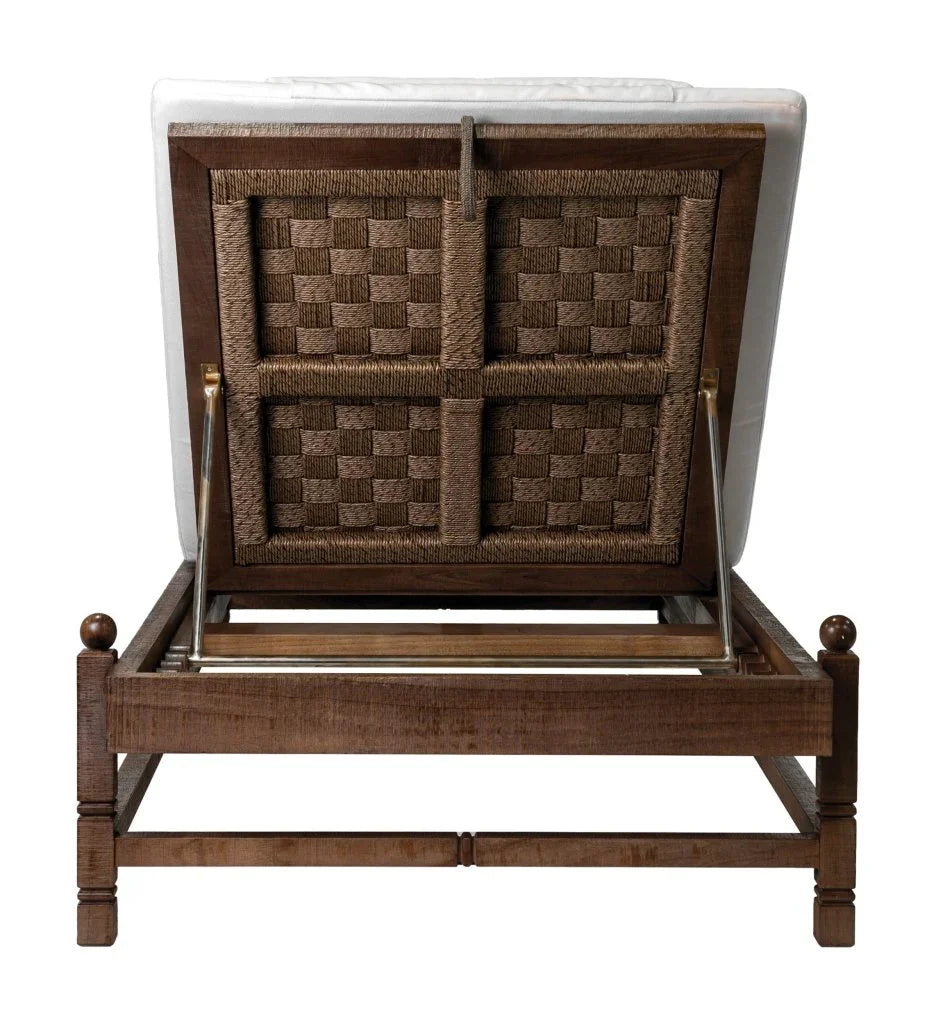 Vaterra Teak And Rattan Patio Pool Chaise (Set Of 2)-Outdoor Chaises-Seasonal Living-LOOMLAN