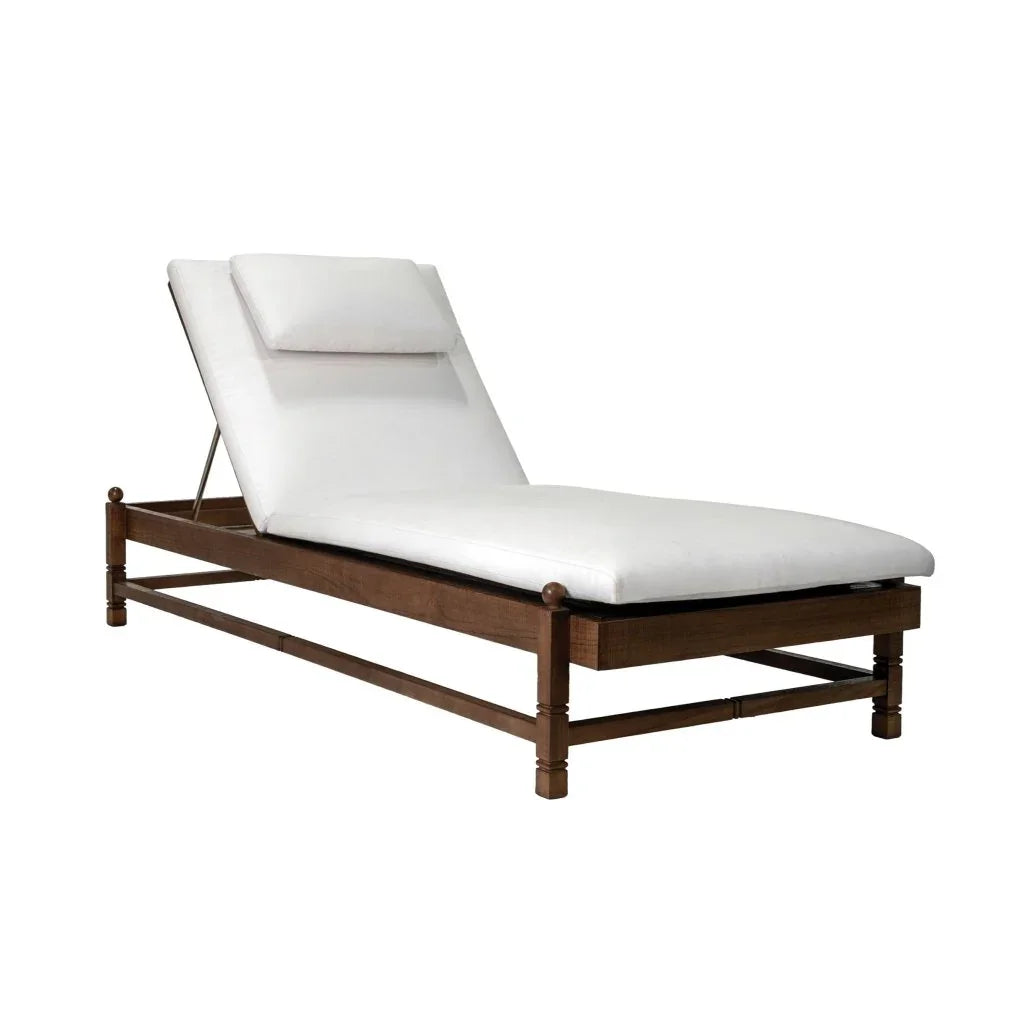 Vaterra Teak And Rattan Patio Pool Chaise (Set Of 2)-Outdoor Chaises-Seasonal Living-LOOMLAN