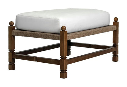 Vaterra Weathered Pecan Finish Patio Ottoman-Outdoor Ottomans-Seasonal Living-LOOMLAN