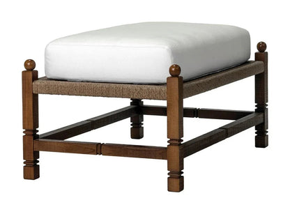 Vaterra Weathered Pecan Finish Patio Ottoman-Outdoor Ottomans-Seasonal Living-LOOMLAN