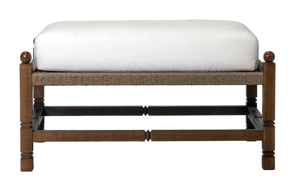 Vaterra Weathered Pecan Finish Patio Ottoman-Outdoor Ottomans-Seasonal Living-LOOMLAN