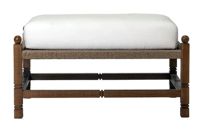 Vaterra Weathered Pecan Finish Patio Ottoman-Outdoor Ottomans-Seasonal Living-LOOMLAN