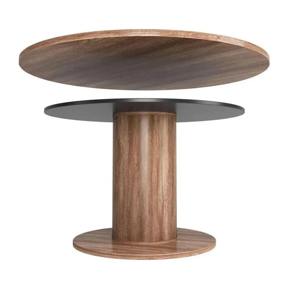 Vault 2 in 1 Wood Brown Round Table-Dining Tables-Zuo Modern-LOOMLAN