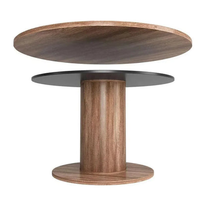 Vault 2 in 1 Wood Brown Round Table-Dining Tables-Zuo Modern-LOOMLAN