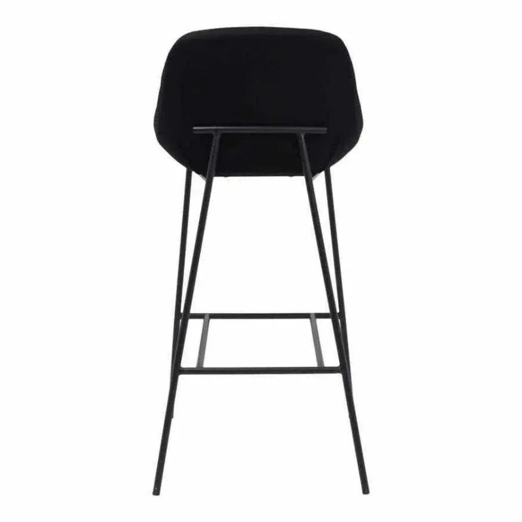 Vegan Leather Black Low Back Barstool - LOOMLAN - Moe's Home - Bar Stools