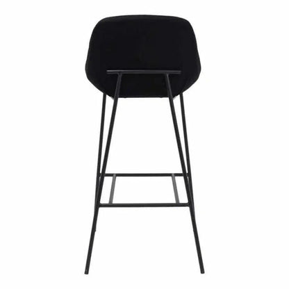 Vegan Leather Black Low Back Barstool - LOOMLAN - Moe's Home - Bar Stools