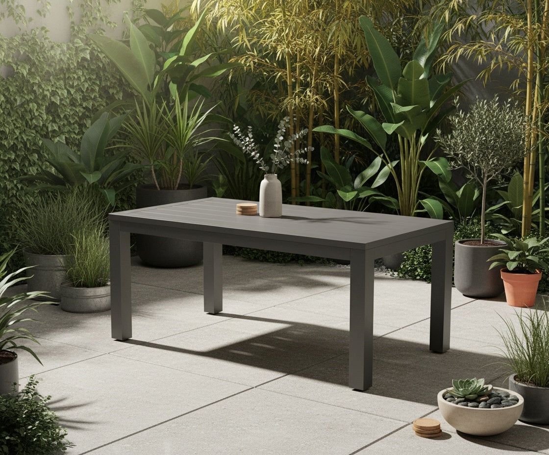 Vegas Aluminum Outdoor Dining Table-Outdoor Dining Tables-Sunset West-LOOMLAN