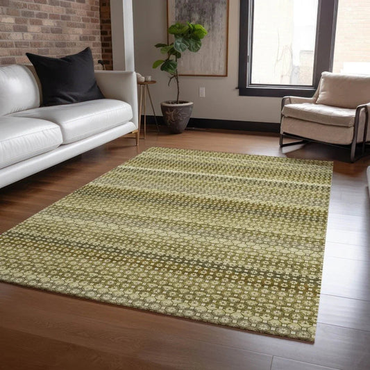 Vektura Green Washable Indoor - Outdoor Rug - LOOMLAN - LOOMLAN Rugs - Outdoor Rugs