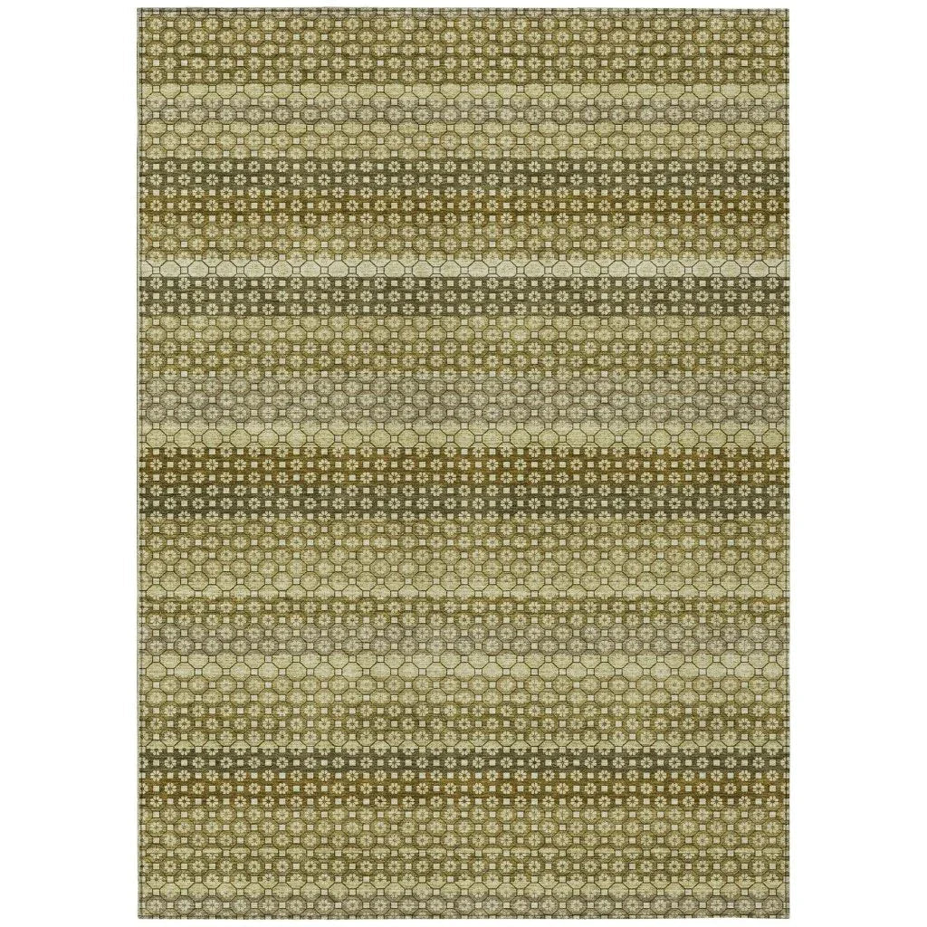 Vektura Green Washable Indoor - Outdoor Rug - LOOMLAN - LOOMLAN Rugs - Outdoor Rugs