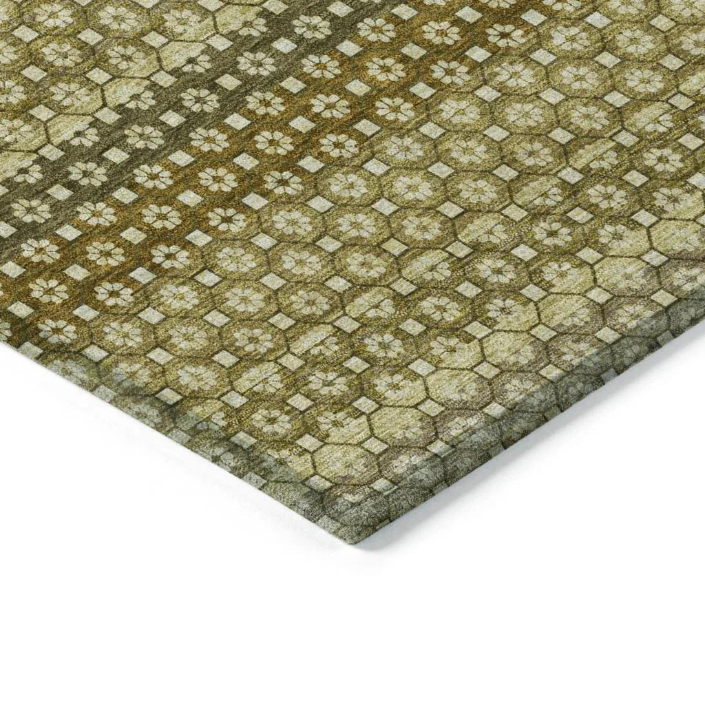 Vektura Green Washable Indoor - Outdoor Rug - LOOMLAN - LOOMLAN Rugs - Outdoor Rugs