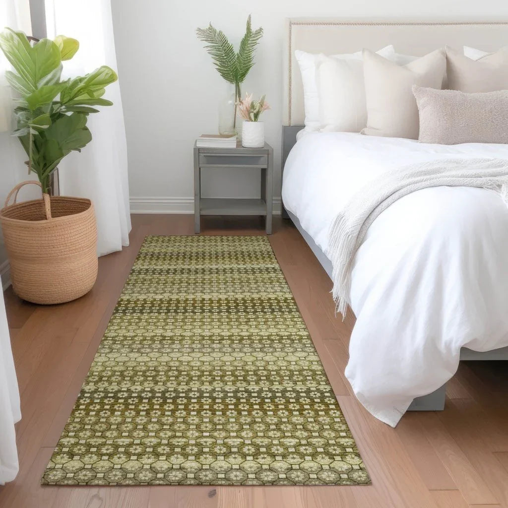 Vektura Green Washable Indoor - Outdoor Rug - LOOMLAN - LOOMLAN Rugs - Outdoor Rugs
