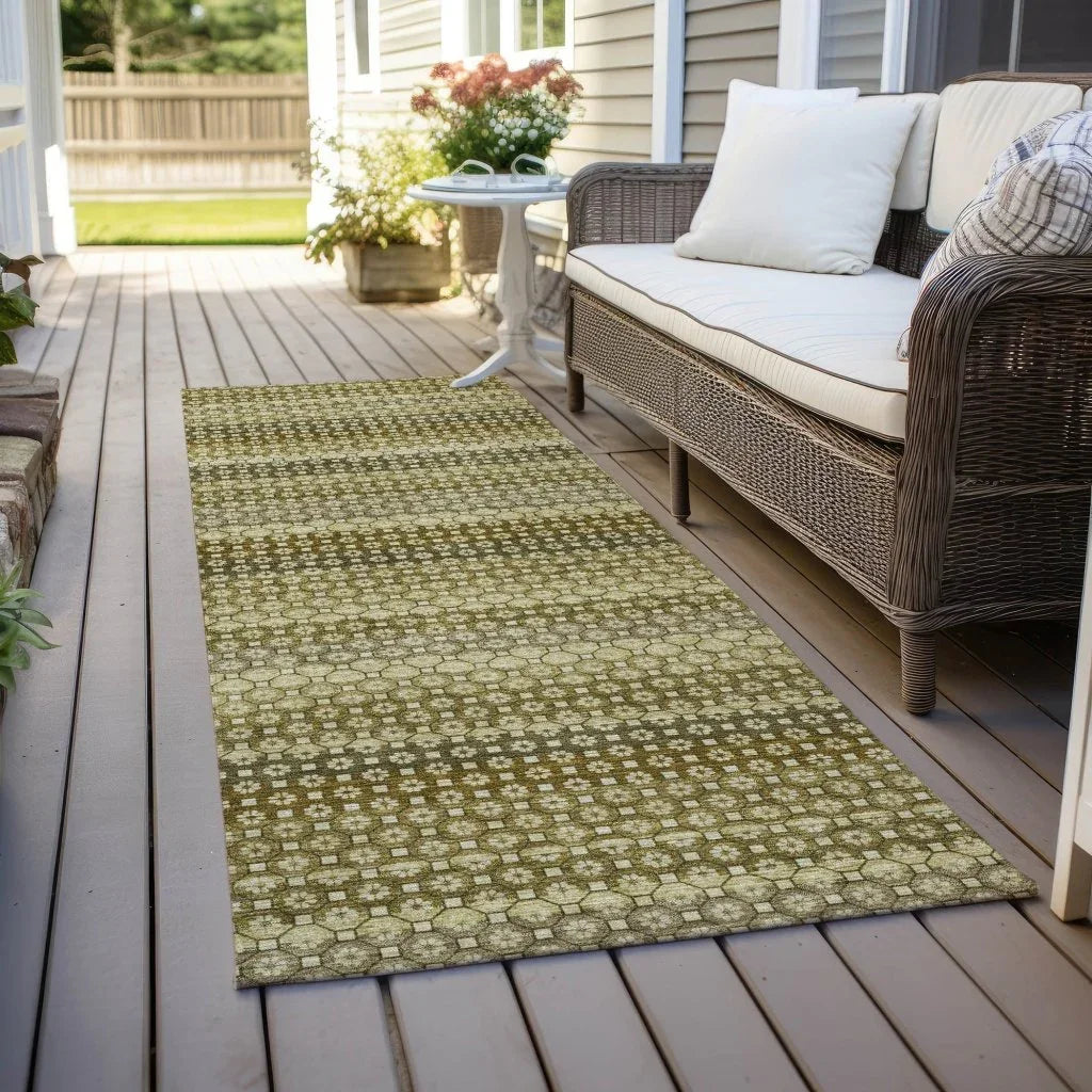 Vektura Green Washable Indoor - Outdoor Rug - LOOMLAN - LOOMLAN Rugs - Outdoor Rugs