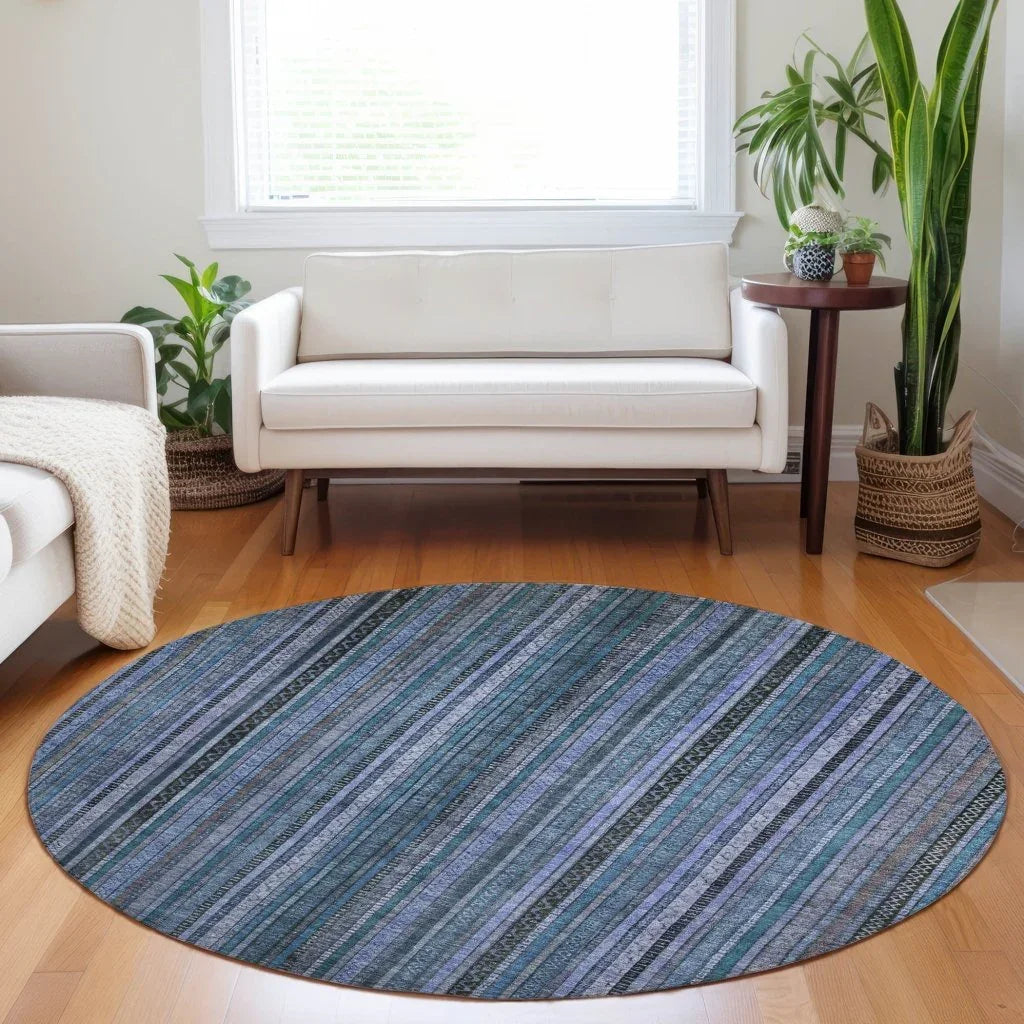 Velatrix Blue Washable Indoor - Outdoor Rug - LOOMLAN - LOOMLAN Rugs - Outdoor Rugs