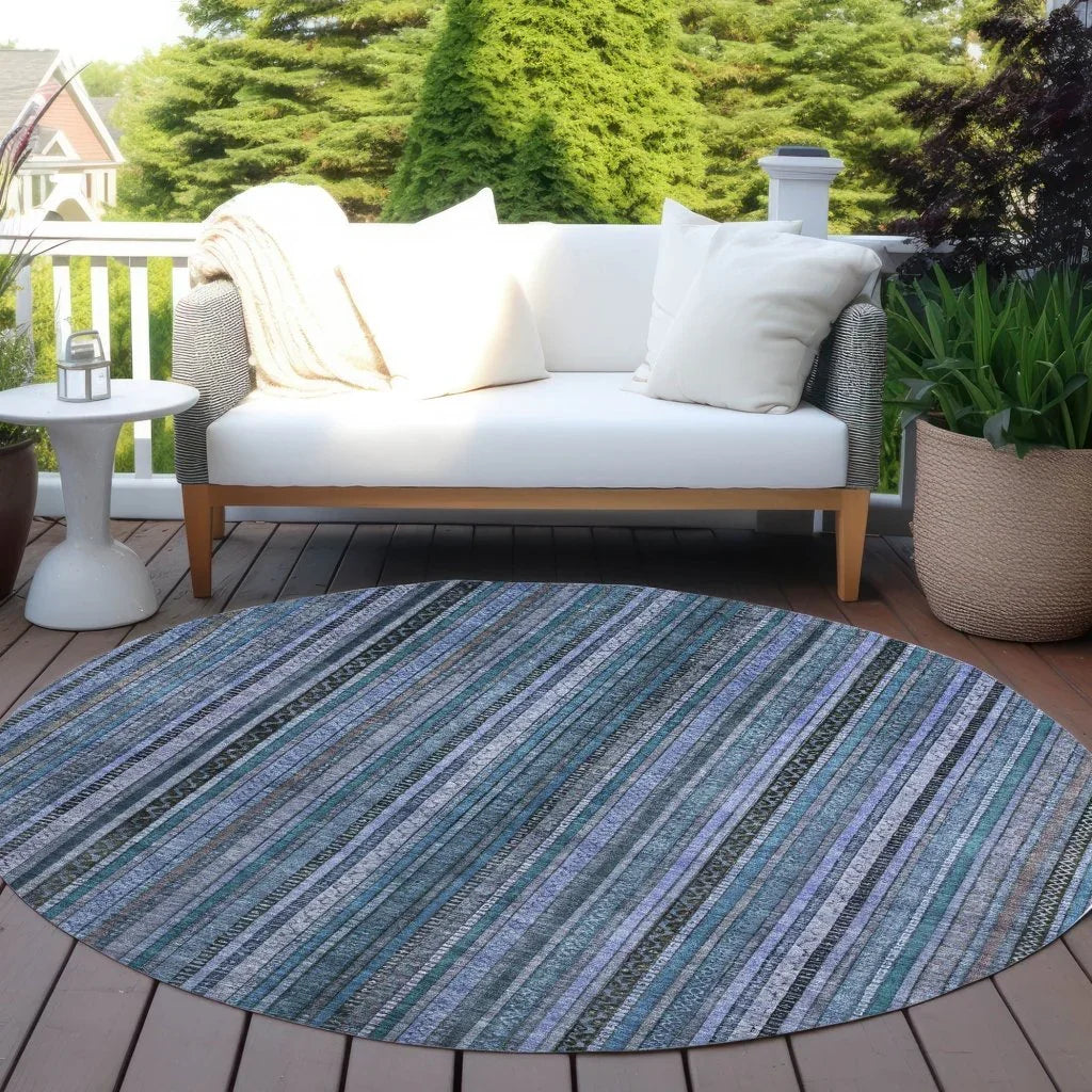 Velatrix Blue Washable Indoor - Outdoor Rug - LOOMLAN - LOOMLAN Rugs - Outdoor Rugs