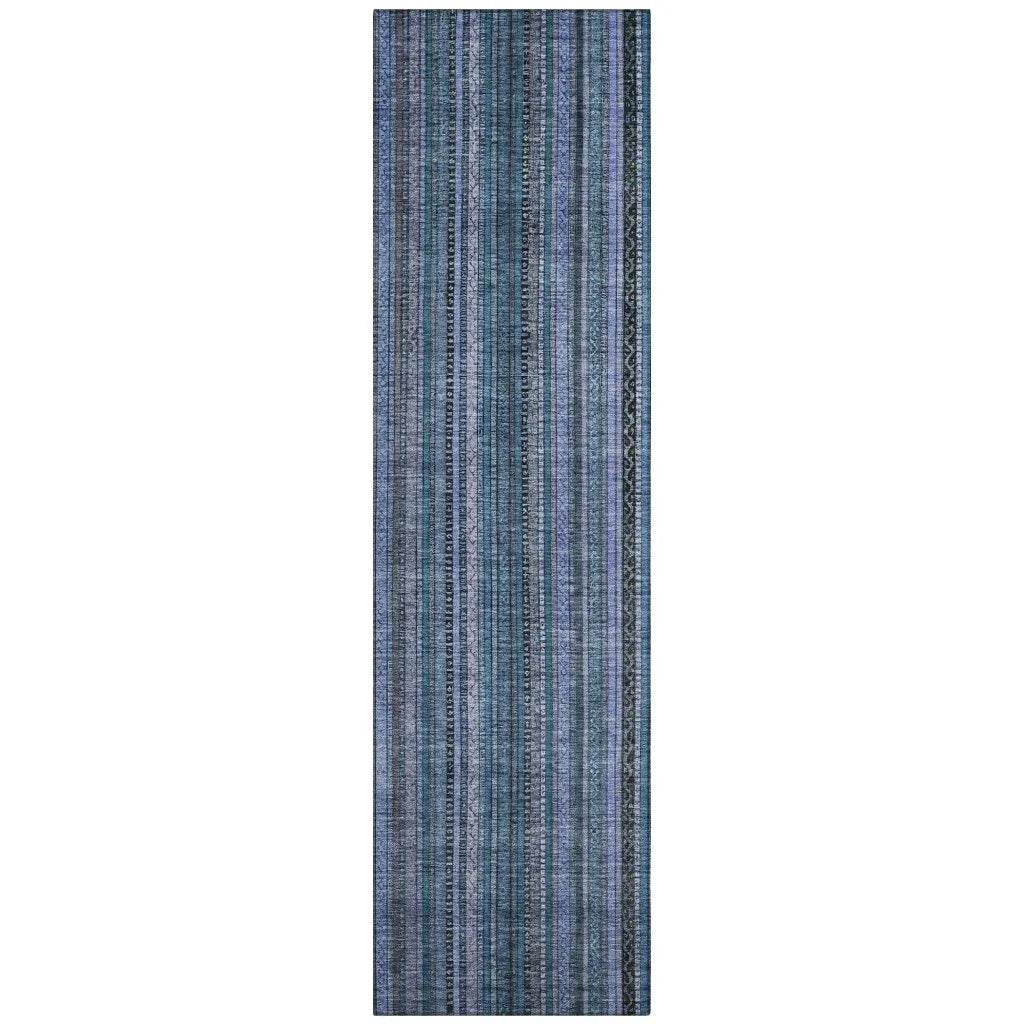 Velatrix Blue Washable Indoor - Outdoor Rug - LOOMLAN - LOOMLAN Rugs - Outdoor Rugs