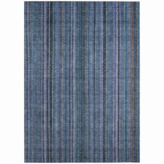 Velatrix Blue Washable Indoor - Outdoor Rug - LOOMLAN - LOOMLAN Rugs - Outdoor Rugs