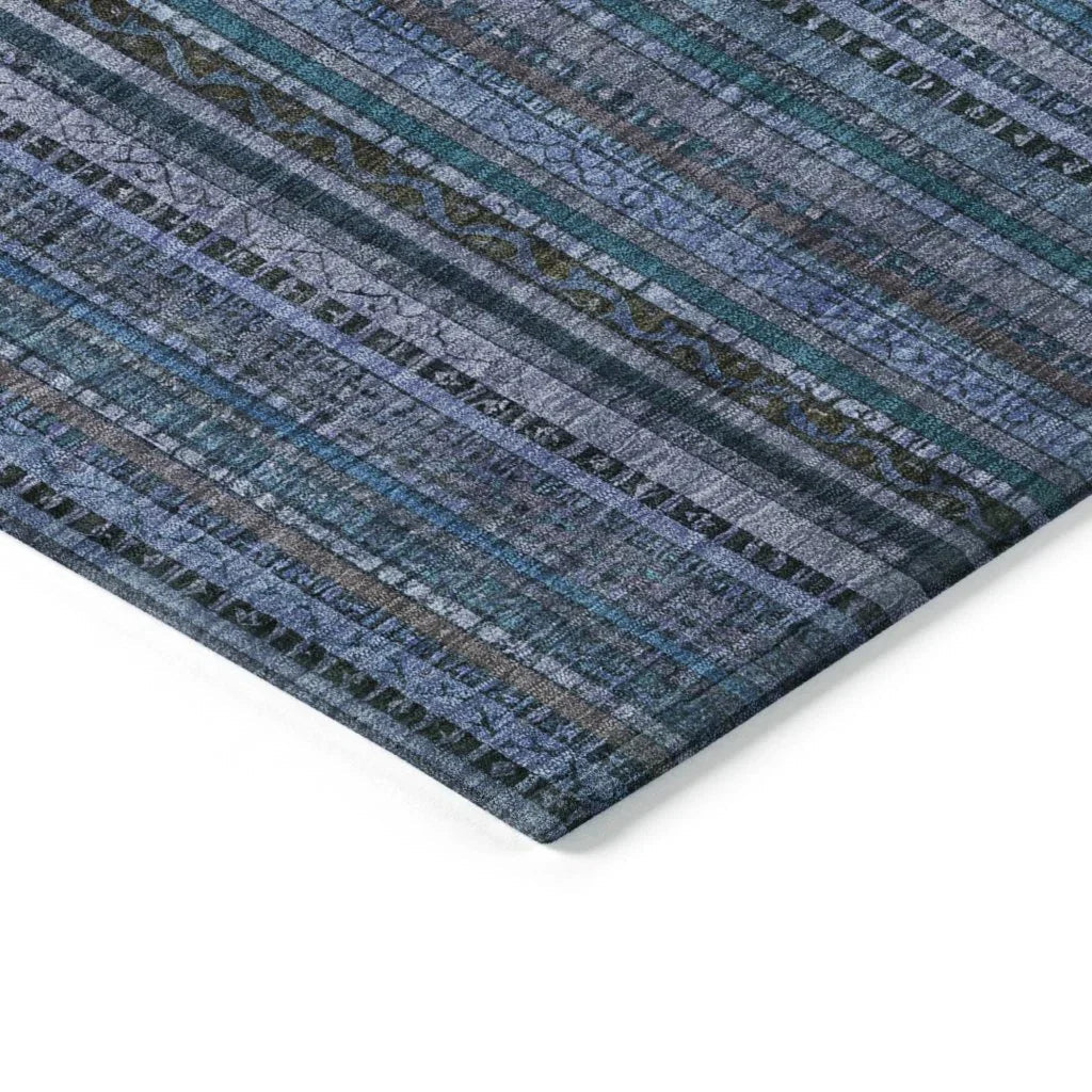 Velatrix Blue Washable Indoor - Outdoor Rug - LOOMLAN - LOOMLAN Rugs - Outdoor Rugs