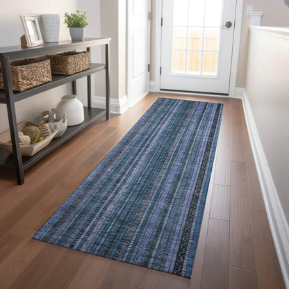 Velatrix Blue Washable Indoor - Outdoor Rug - LOOMLAN - LOOMLAN Rugs - Outdoor Rugs