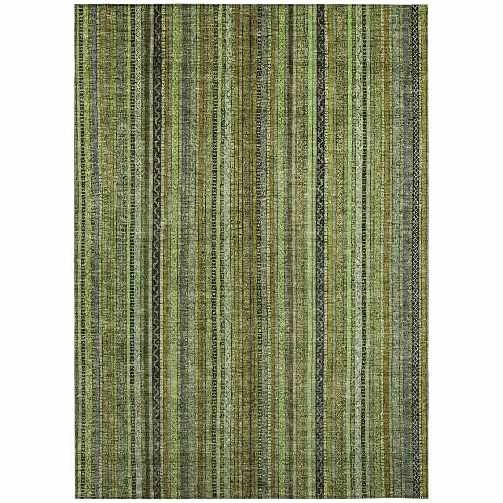 Velatrix Green Washable Indoor - Outdoor Rug - LOOMLAN - LOOMLAN Rugs - Outdoor Rugs