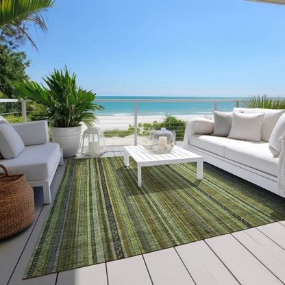 Velatrix Green Washable Indoor - Outdoor Rug - LOOMLAN - LOOMLAN Rugs - Outdoor Rugs