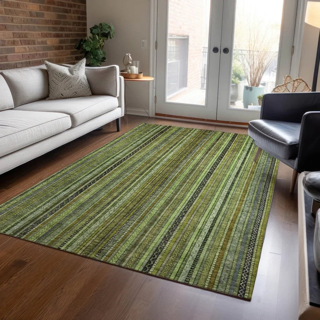Velatrix Green Washable Indoor - Outdoor Rug - LOOMLAN - LOOMLAN Rugs - Outdoor Rugs