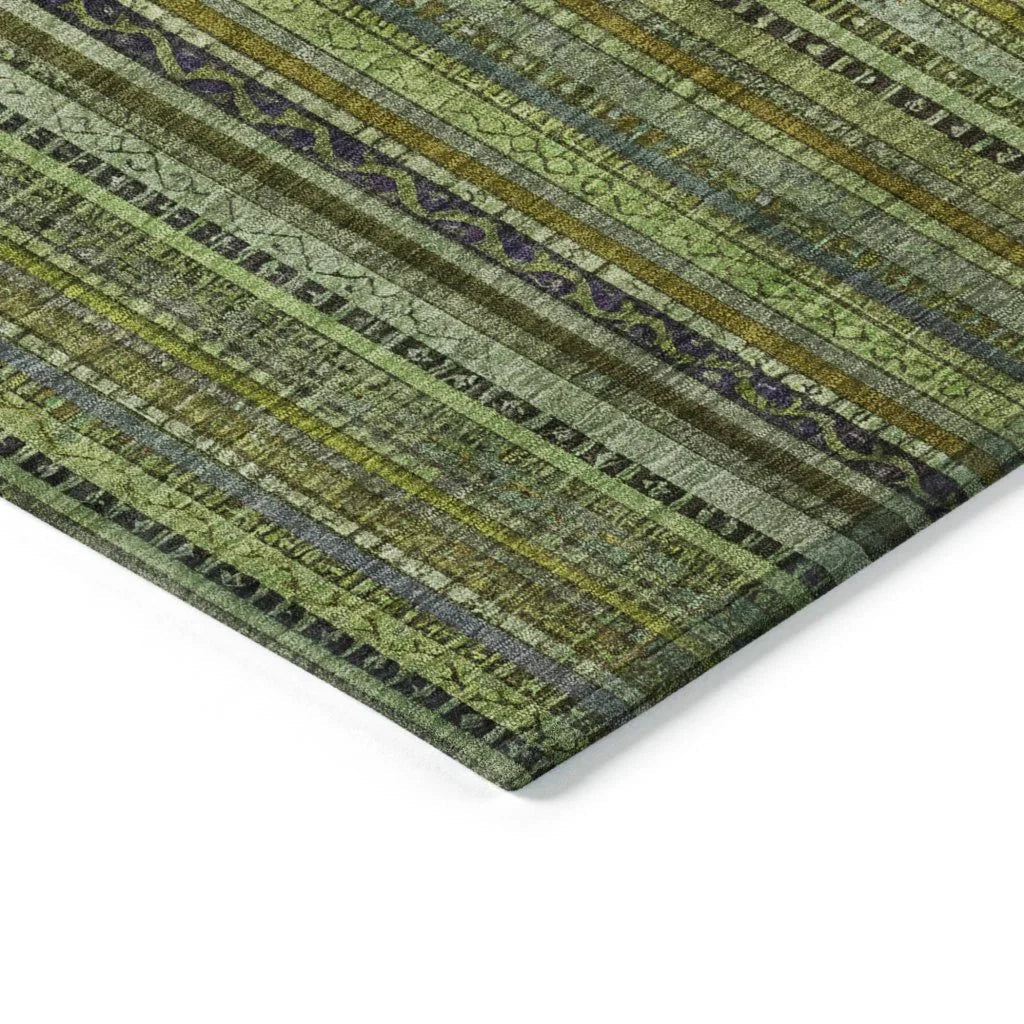 Velatrix Green Washable Indoor - Outdoor Rug - LOOMLAN - LOOMLAN Rugs - Outdoor Rugs