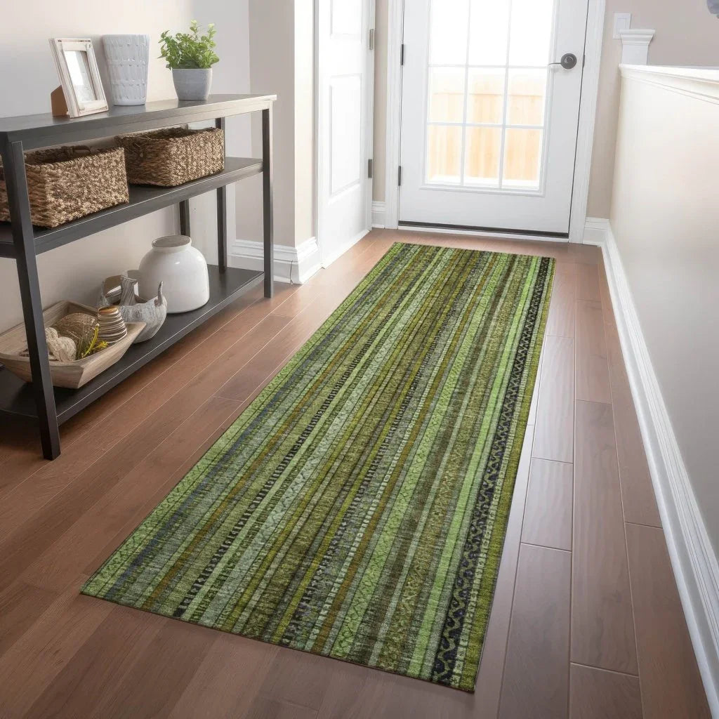 Velatrix Green Washable Indoor - Outdoor Rug - LOOMLAN - LOOMLAN Rugs - Outdoor Rugs