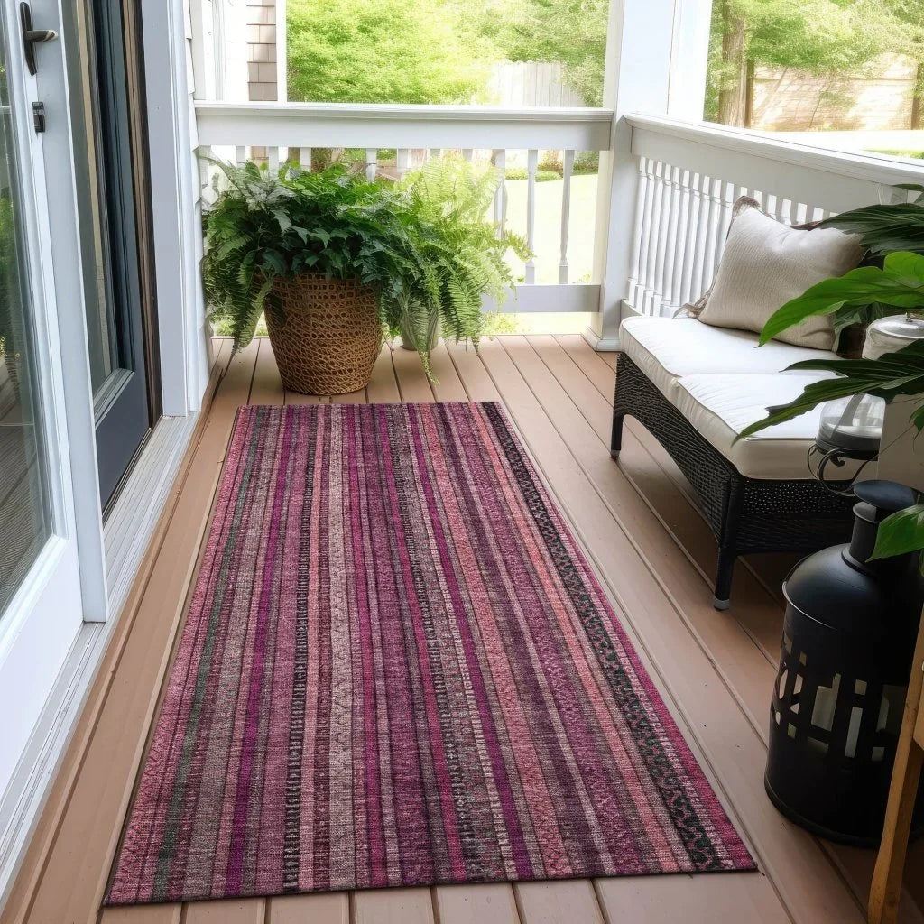 Velatrix Pink Washable Indoor - Outdoor Rug - LOOMLAN - LOOMLAN Rugs - Outdoor Rugs