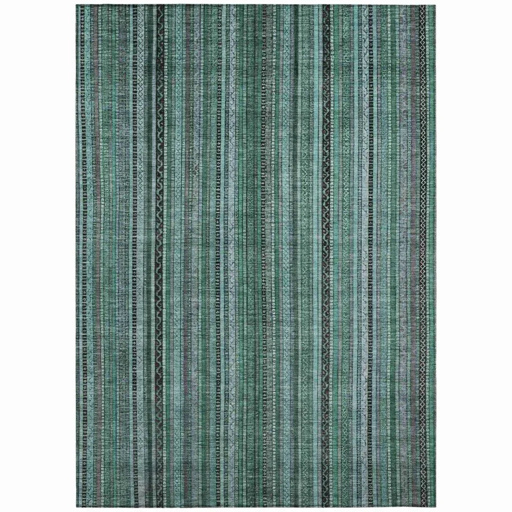 Velatrix Teal Washable Indoor - Outdoor Rug - LOOMLAN - LOOMLAN Rugs - Outdoor Rugs