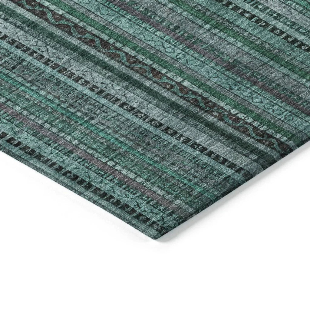 Velatrix Teal Washable Indoor - Outdoor Rug - LOOMLAN - LOOMLAN Rugs - Outdoor Rugs